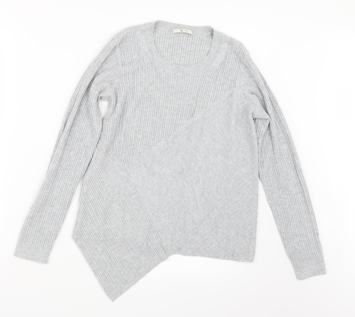 TU Womens Grey  Knit Pullover Jumper Size 12