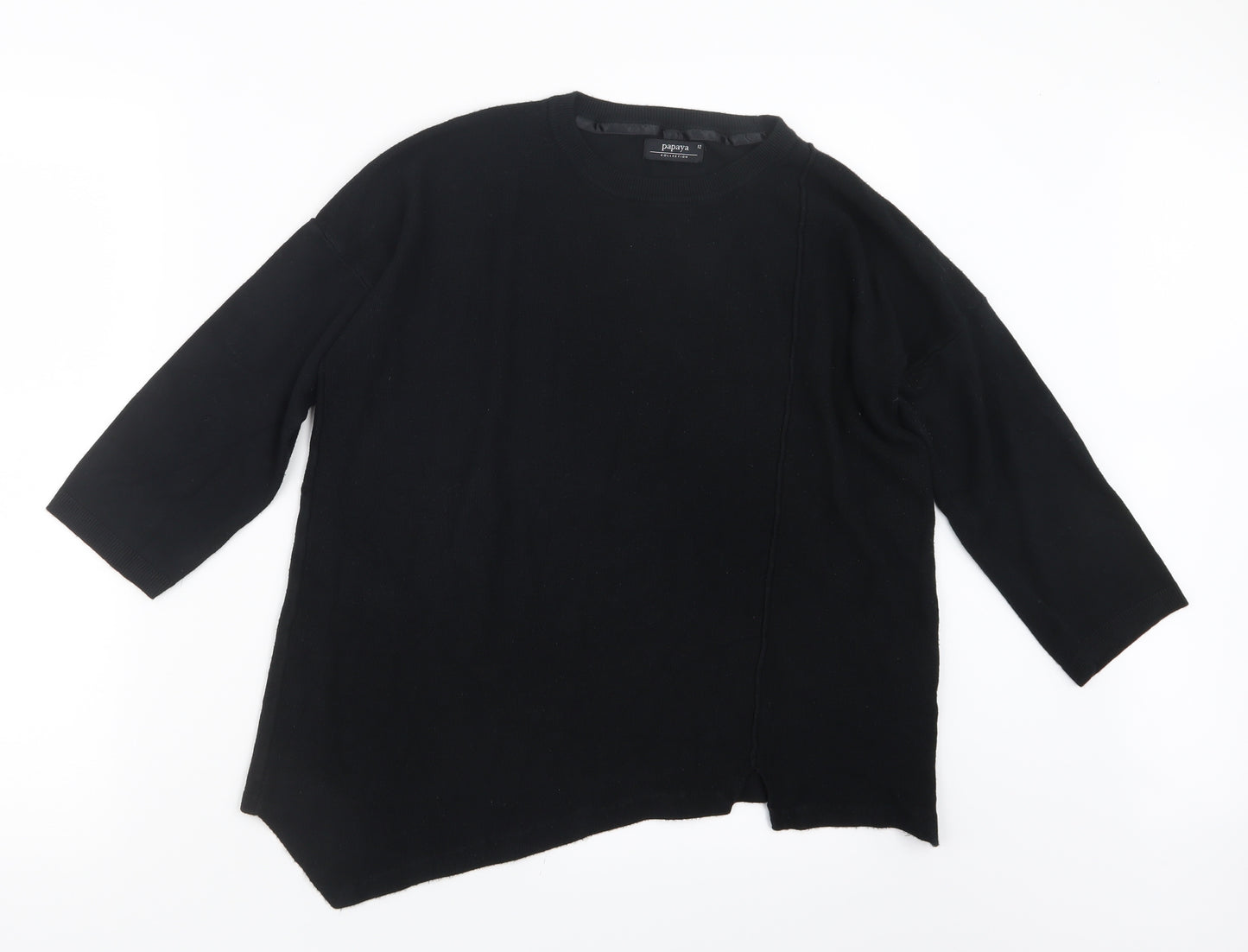 Papaya Womens Black  Knit Pullover Jumper Size 12