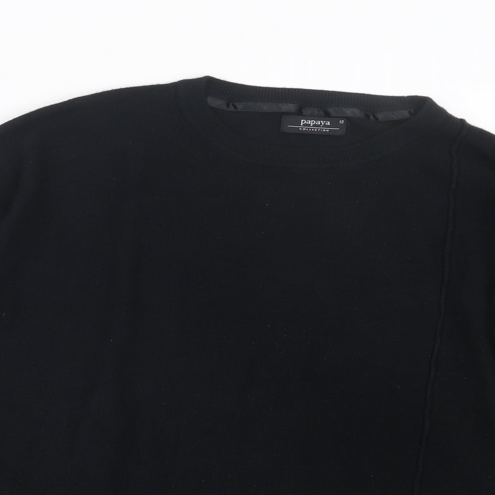 Papaya Womens Black  Knit Pullover Jumper Size 12