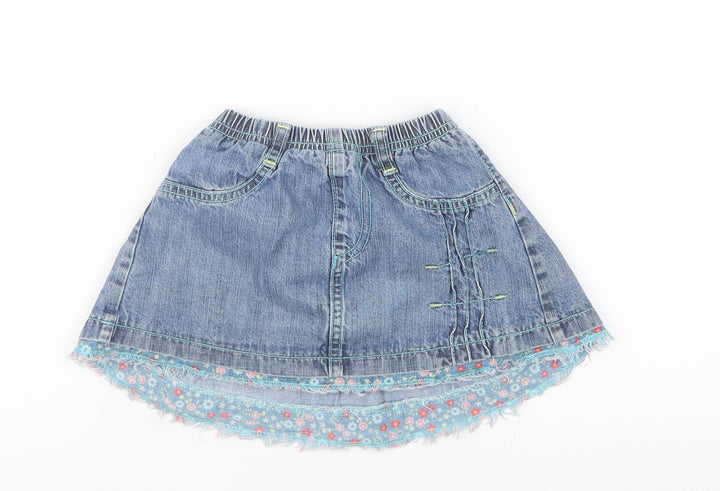 Dudu Girls Blue Denim A-Line Skirt Size 12 Months