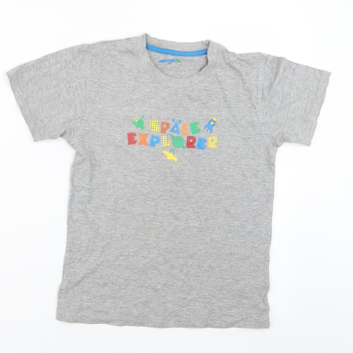 Mountain Life Boys Grey   Basic T-Shirt Size 7-8 Years