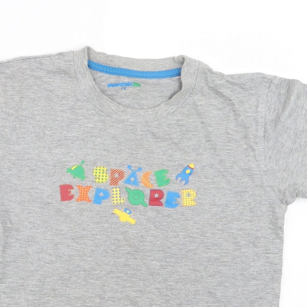 Mountain Life Boys Grey   Basic T-Shirt Size 7-8 Years