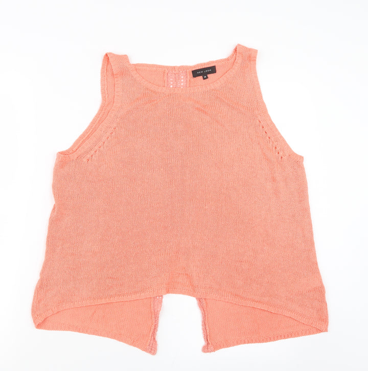 New Look Womens Orange Knit Pullover Jumper Size 14