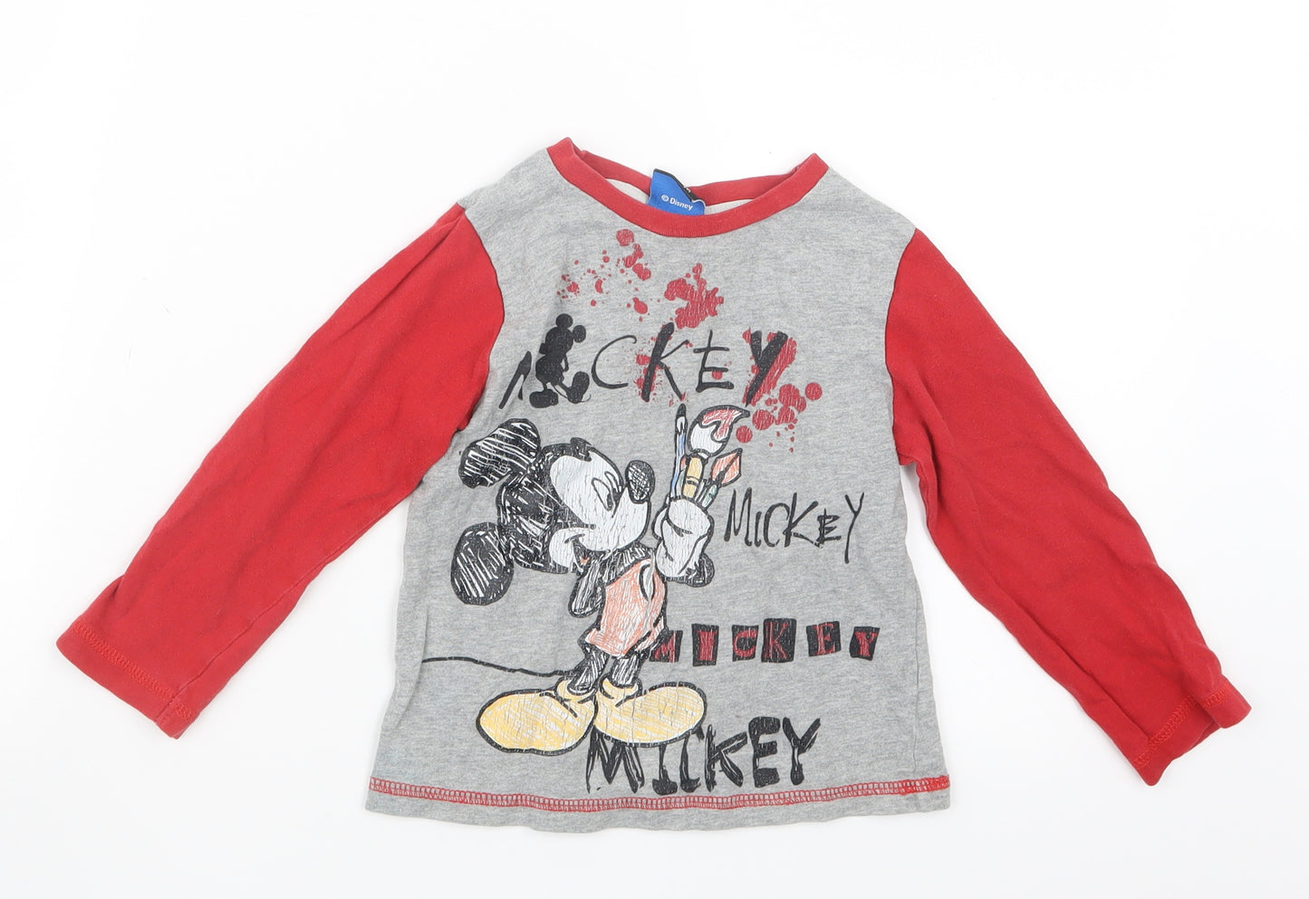 George Boys Red   Basic T-Shirt Size 3-4 Years  - Mickey Mouse