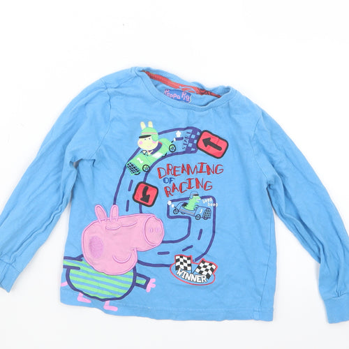 Nutmeg Boys Blue Geometric   Pyjama Top Size 2-3 Years  - George Pig
