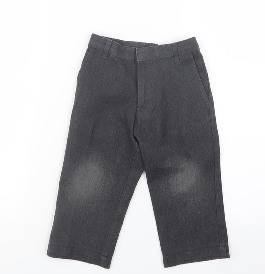 Front view of George boys’ grey cargo trousers, size 3-4, years