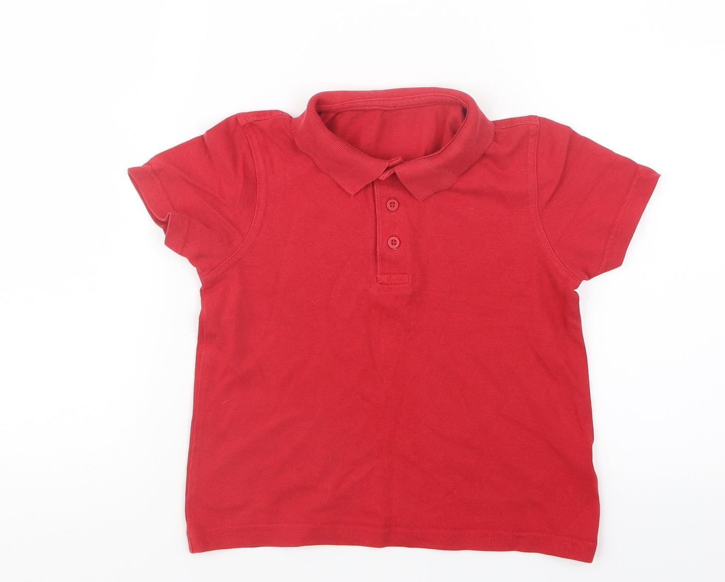 Preworn Boys Red   Basic Polo Size 4-5 Years