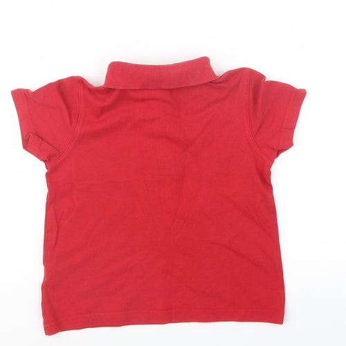 Preworn Boys Red   Basic Polo Size 4-5 Years