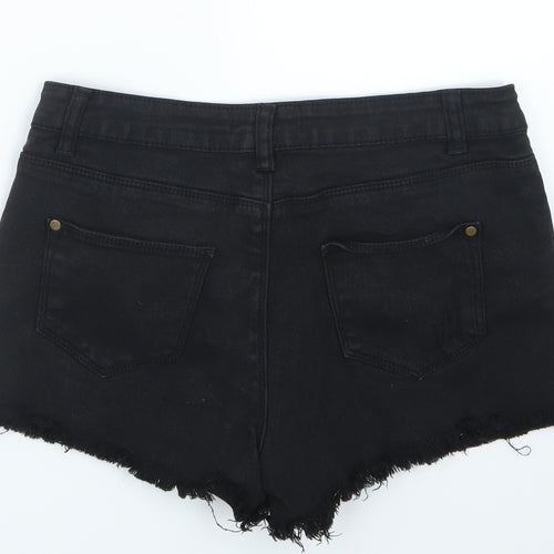 FOREVER 21 Womens Black  Denim Hot Pants Shorts Size 29 in