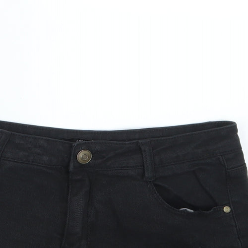 FOREVER 21 Womens Black  Denim Hot Pants Shorts Size 29 in