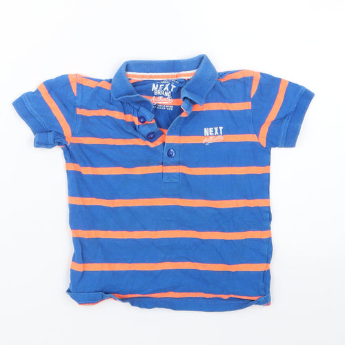 NEXT Boys Blue Striped  Basic Polo Size 2-3 Years