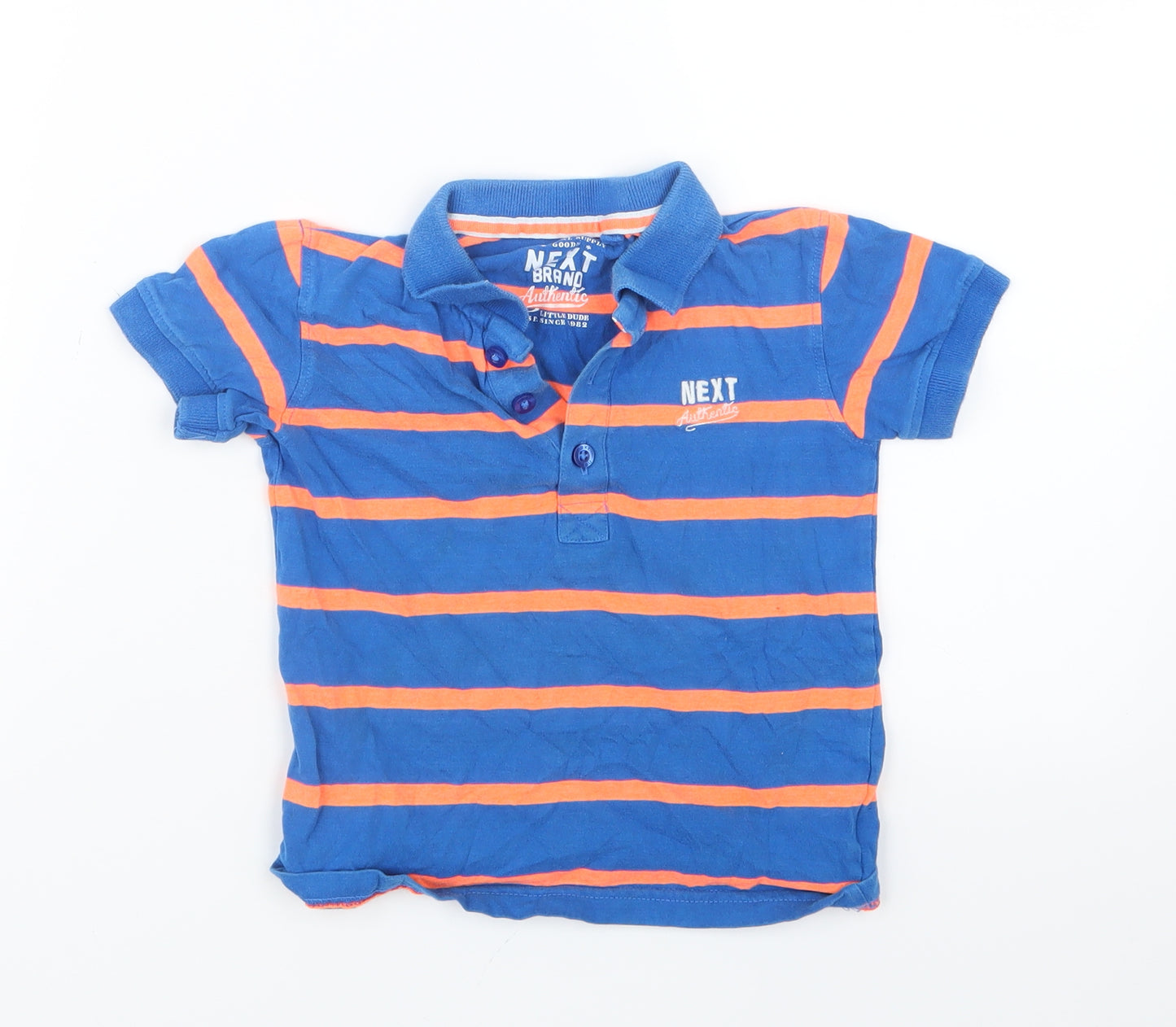 NEXT Boys Blue Striped  Basic Polo Size 2-3 Years