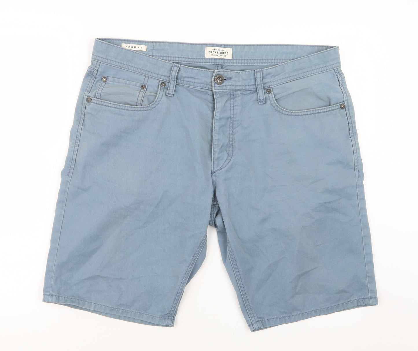 JACK & JONES Mens Blue  Denim Cargo Shorts Size XL