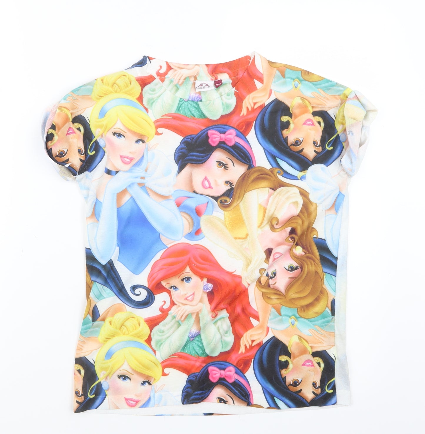 Young Dimension Girls Blue Geometric  Basic T-Shirt Size 11-12 Years  - Disney Princess