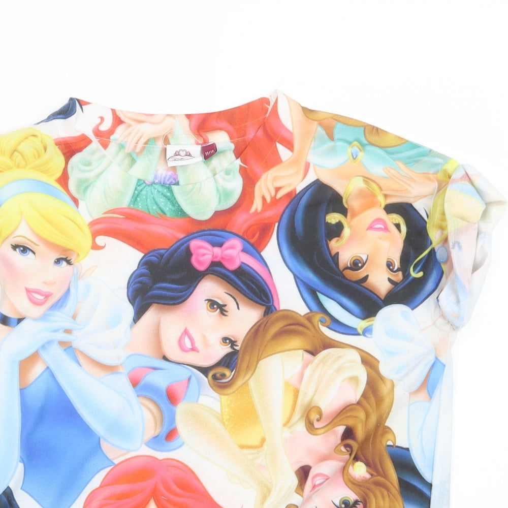 Young Dimension Girls Blue Geometric  Basic T-Shirt Size 11-12 Years  - Disney Princess