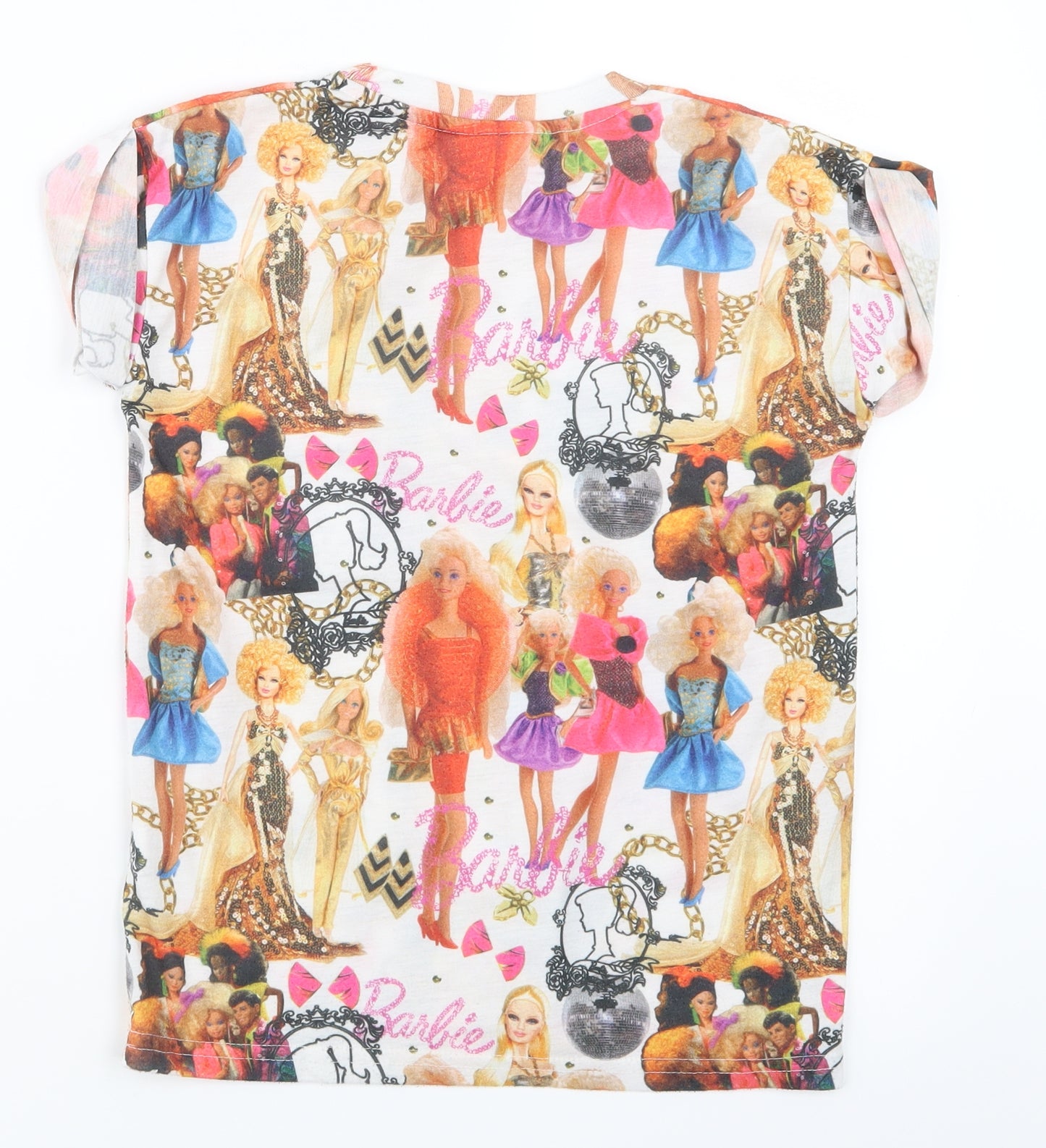 Young Dimension Girls Pink Geometric  Basic T-Shirt Size 11-12 Years  - Barbie