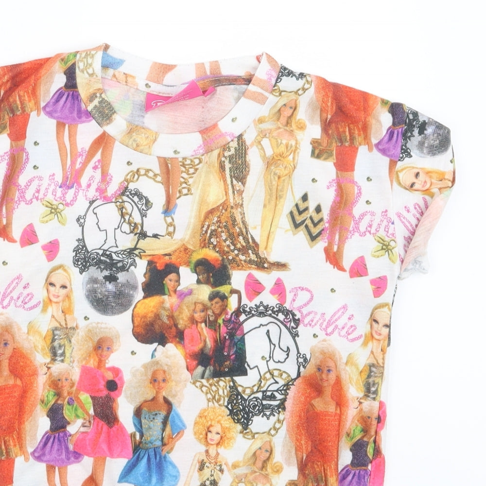 Young Dimension Girls Pink Geometric  Basic T-Shirt Size 11-12 Years  - Barbie