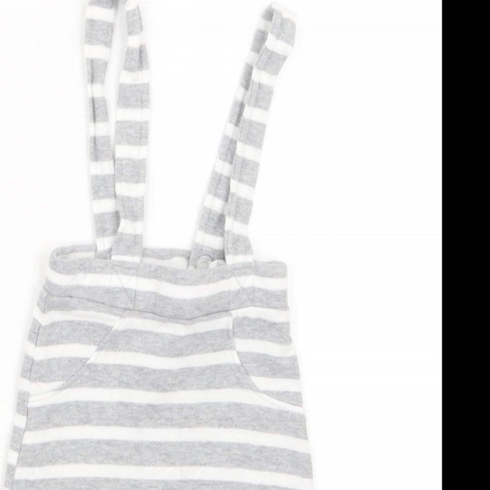 Matalan Baby Grey Striped  Coverall Outfit/Set Size 0-3 Months