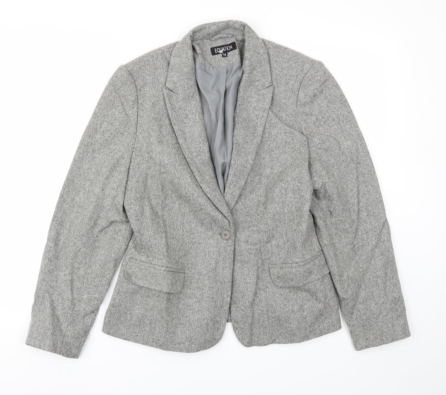 EQUATION  Womens Grey   Jacket Blazer Size 12