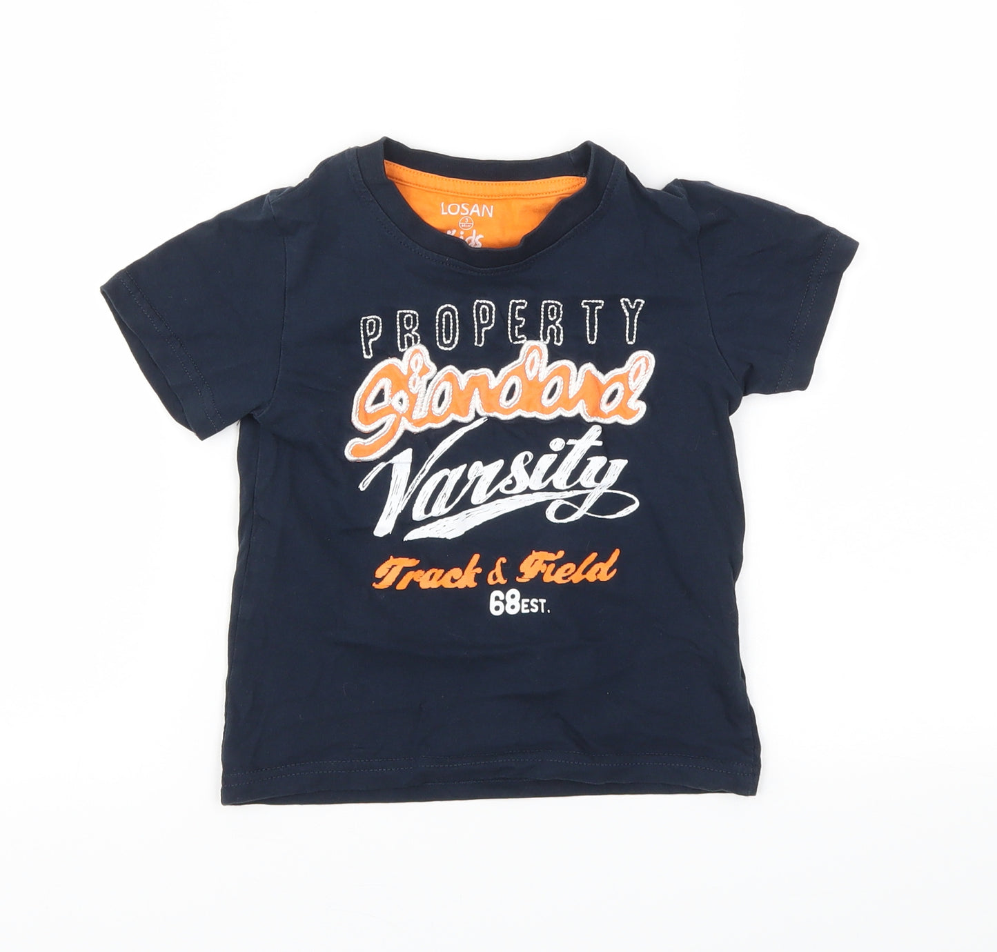 LOSAN Boys Blue Animal Print  Basic T-Shirt Size 3 Years