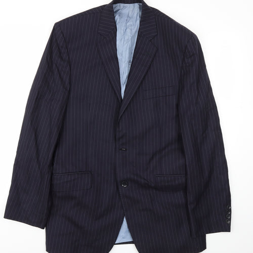 AUTIN REED Mens Blue Striped  Jacket Blazer Size 44