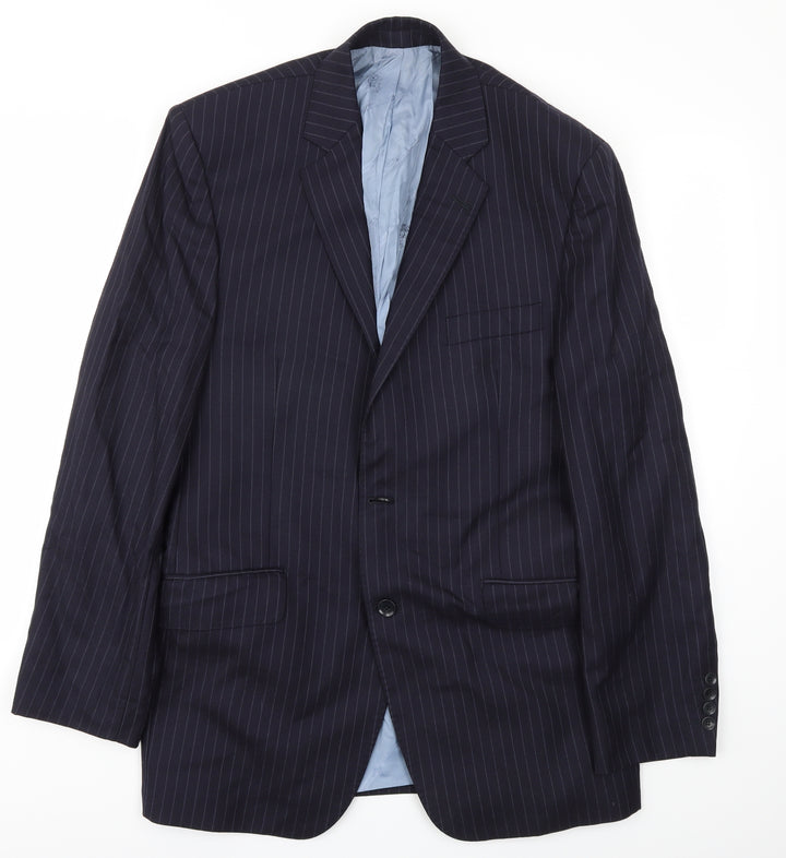 AUTIN REED Mens Blue Striped Jacket Blazer Size 44