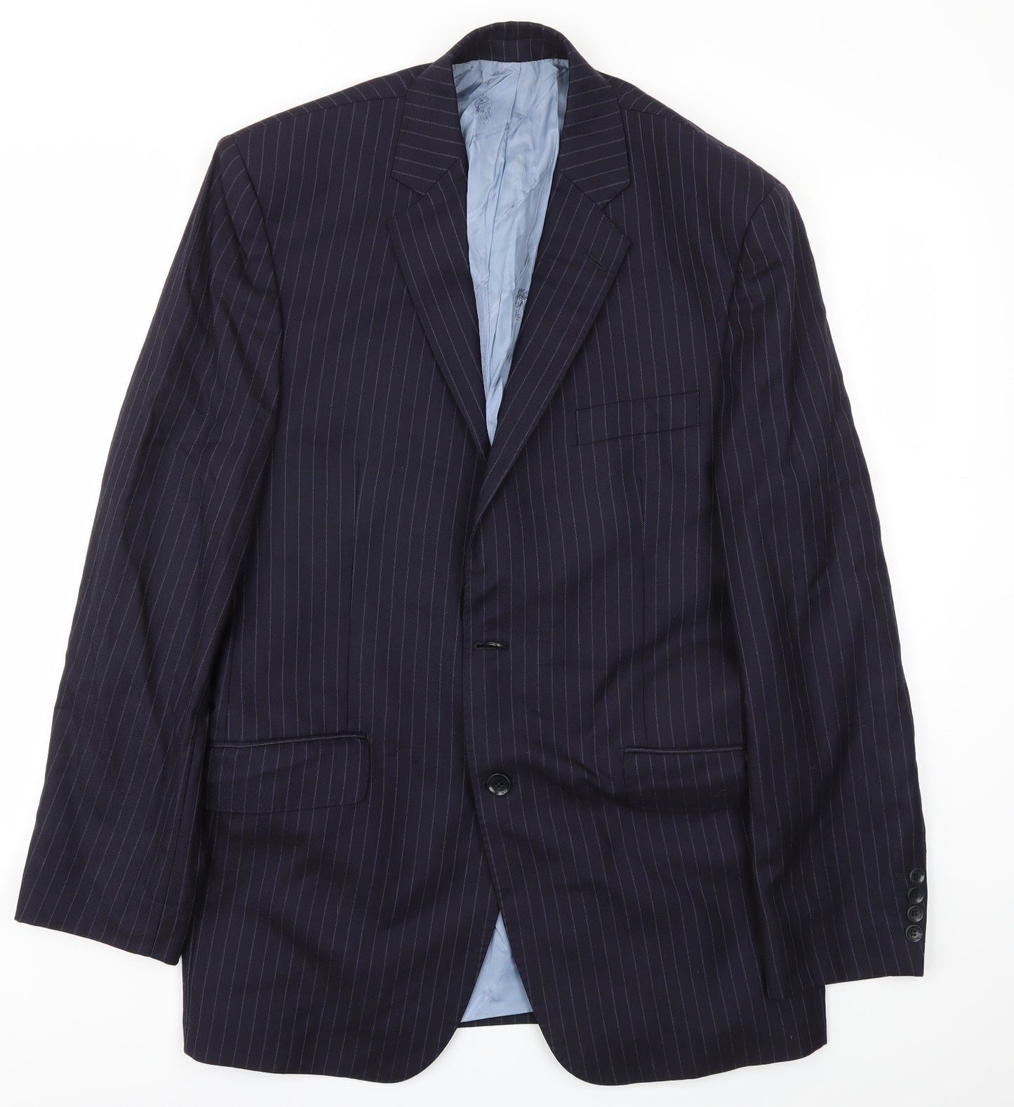 AUTIN REED Mens Blue Striped  Jacket Blazer Size 44