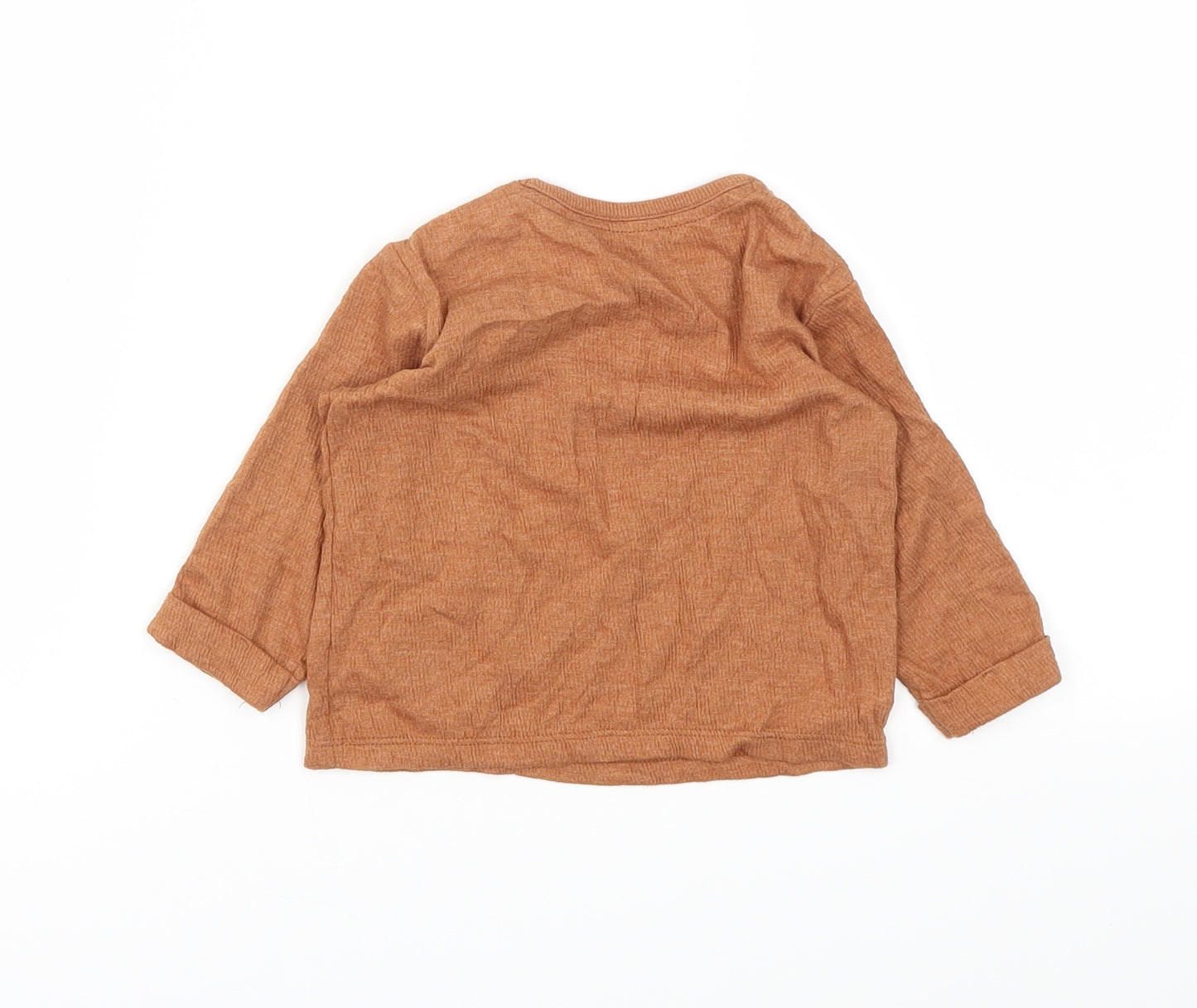 George Boys Brown Animal Print  Basic Polo Size 3-6 Months