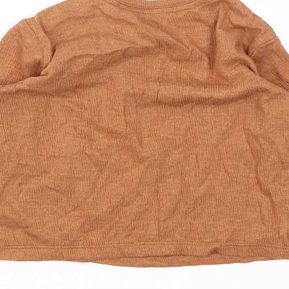 George Boys Brown Animal Print  Basic Polo Size 3-6 Months