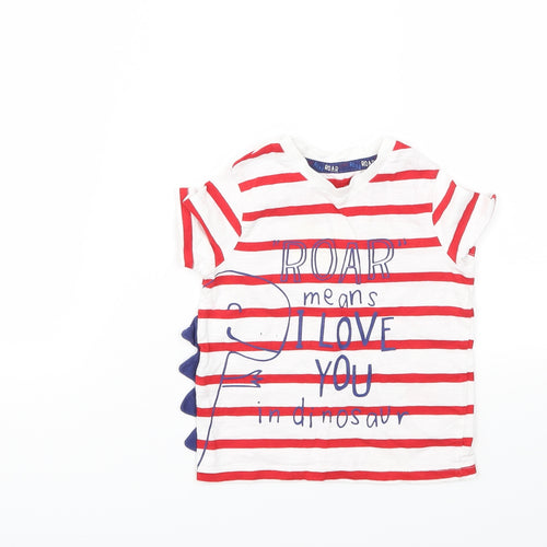 F&F Boys Red Animal Print  Basic T-Shirt Size 12-18 Months