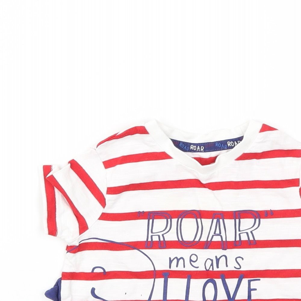 F&F Boys Red Animal Print  Basic T-Shirt Size 12-18 Months
