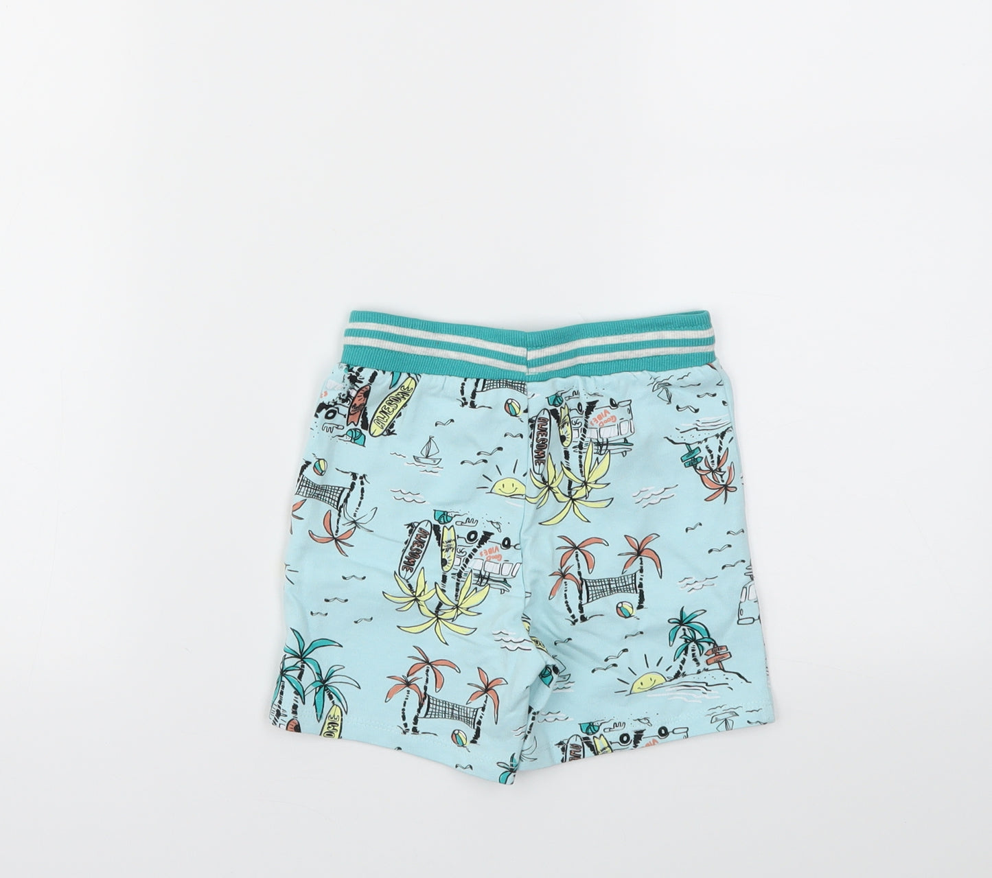 SO CUTE  Boys Blue Animal Print  Capri Trousers Size 18 Months