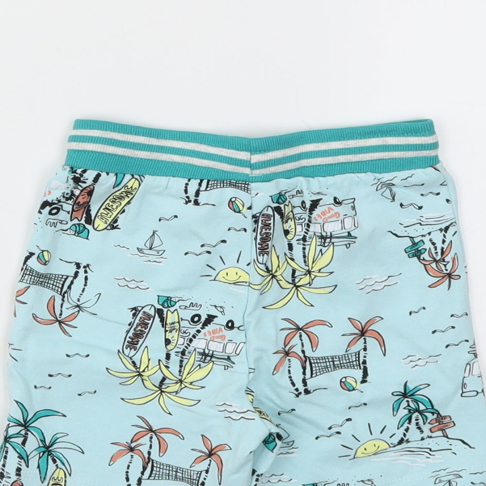 SO CUTE  Boys Blue Animal Print  Capri Trousers Size 18 Months