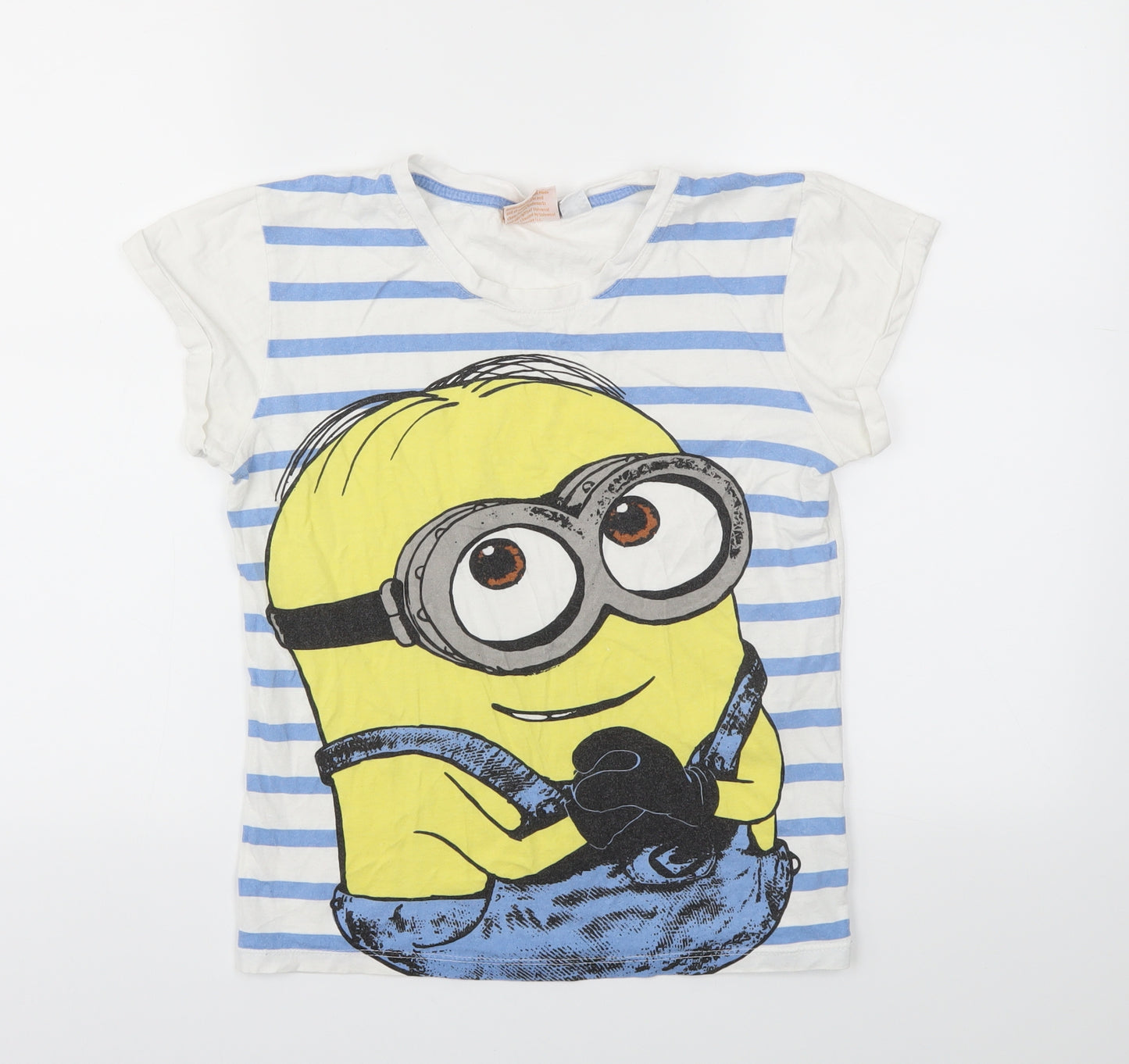 Despicable Me Womens White Animal Print  Basic T-Shirt Size XS