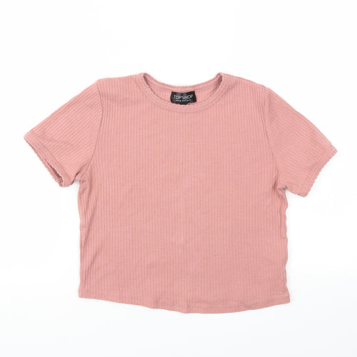 TOPSHOP  Womens Pink   Basic T-Shirt Size 10