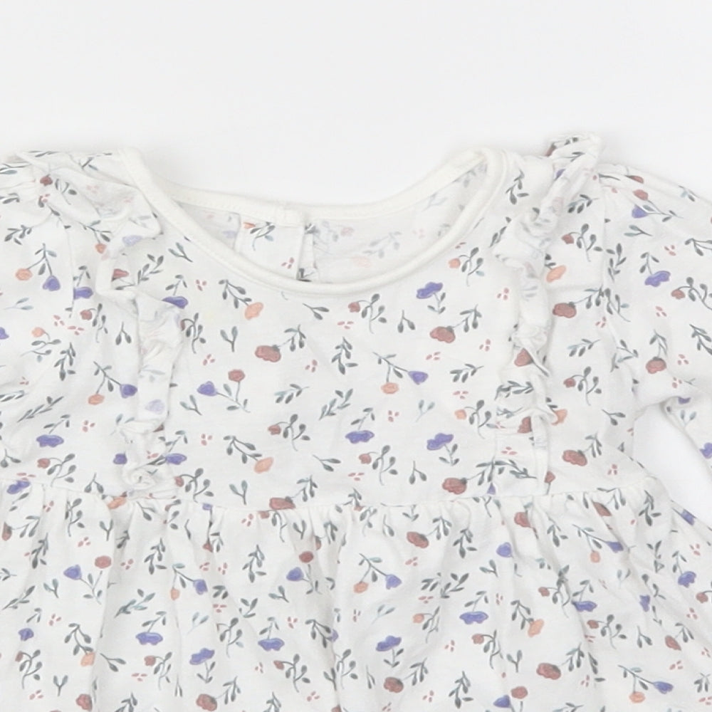 Matalan Girls White Floral  Fit & Flare  Size 0-3 Months