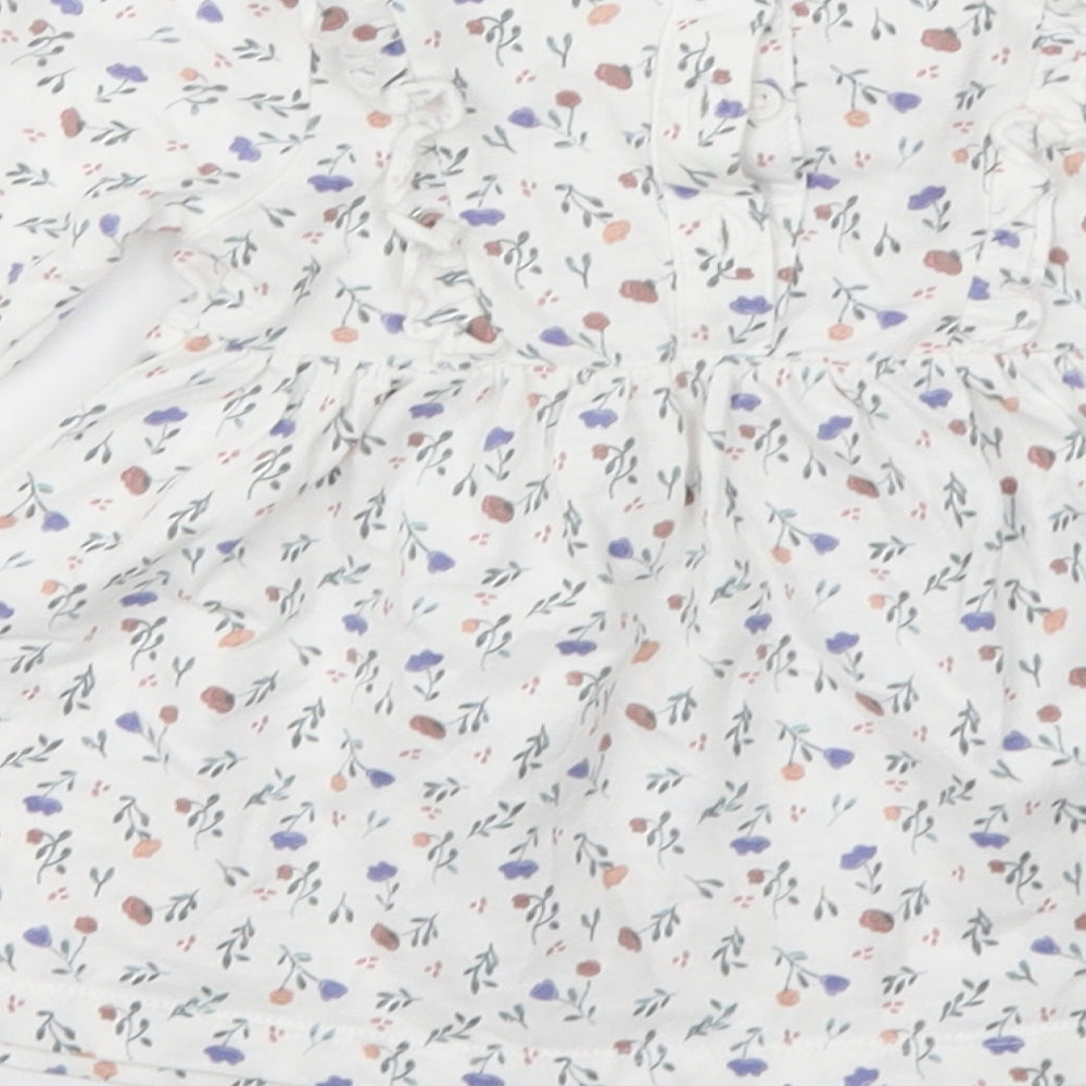 Matalan Girls White Floral  Fit & Flare  Size 0-3 Months