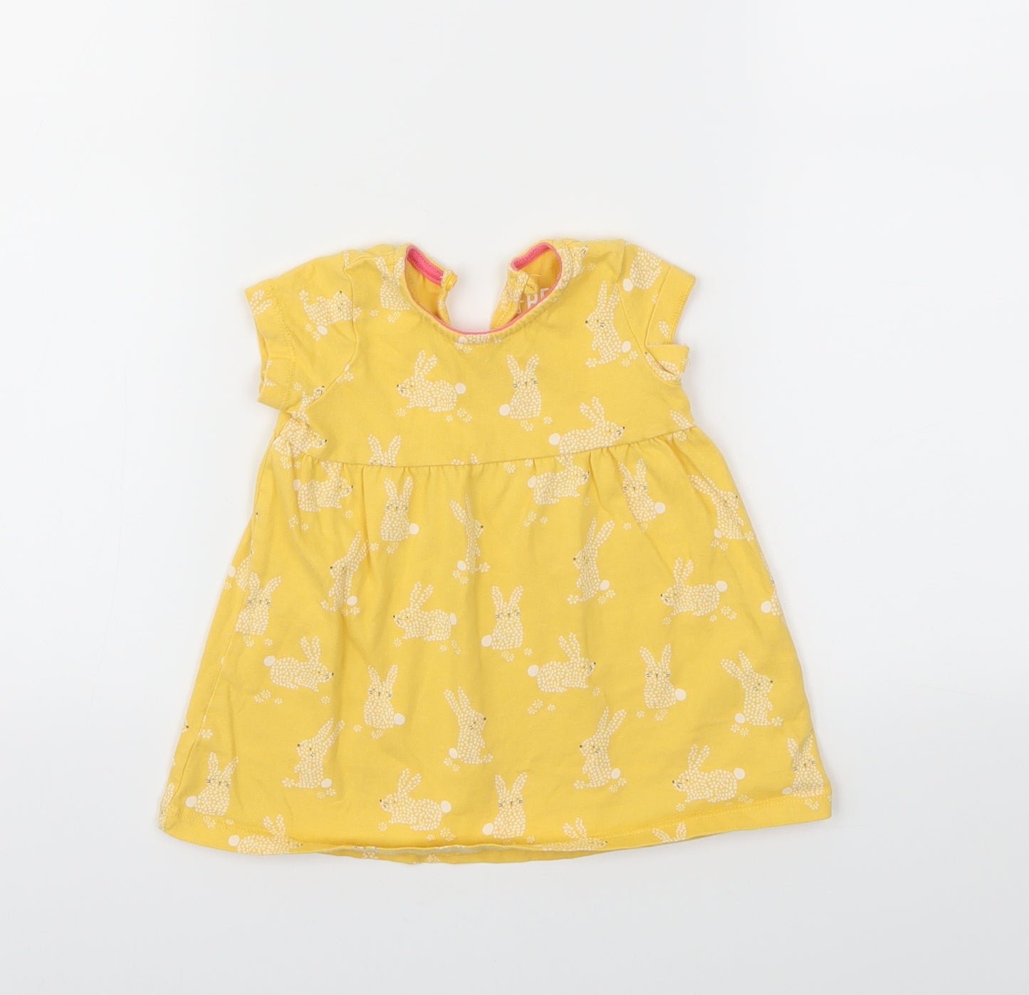 F&F Girls Yellow Animal Print  Fit & Flare  Size 3-6 Months
