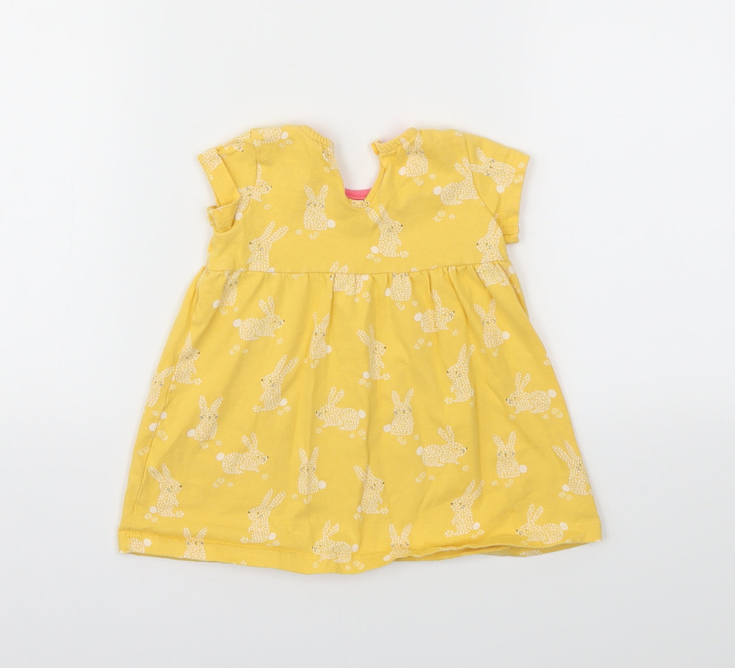 F&F Girls Yellow Animal Print  Fit & Flare  Size 3-6 Months