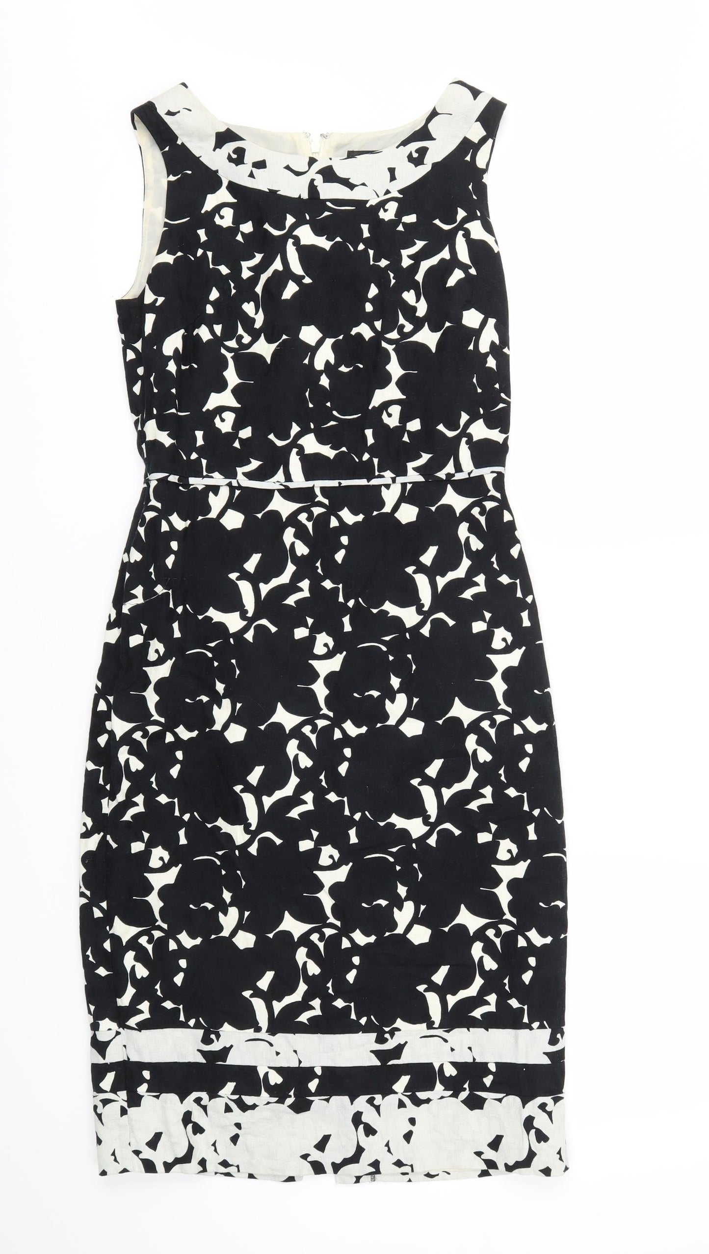 Betty Jackson Black Womens Black Floral  A-Line  Size 8