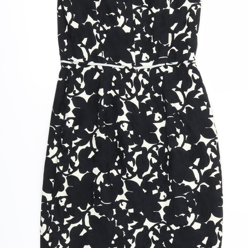 Betty Jackson Black Womens Black Floral  A-Line  Size 8