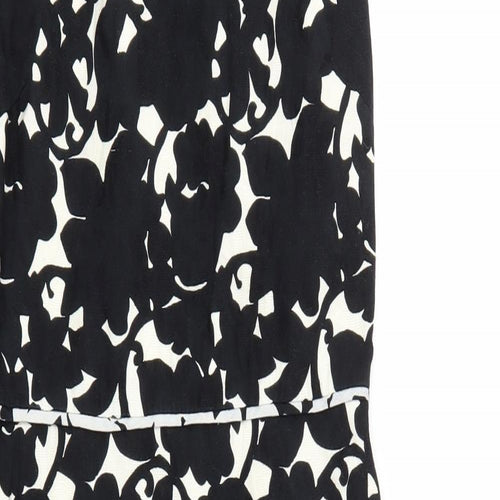 Betty Jackson Black Womens Black Floral  A-Line  Size 8