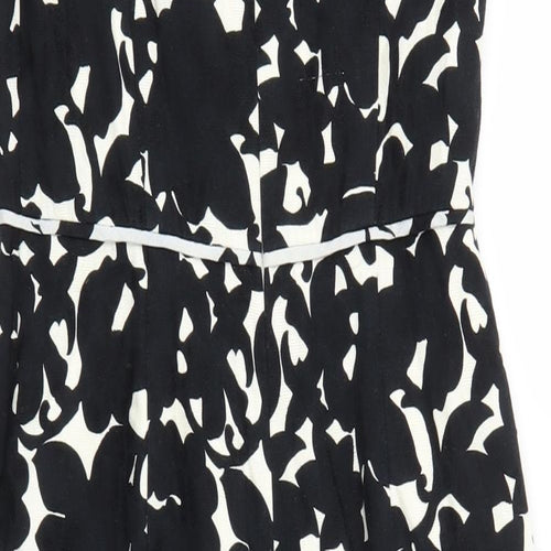 Betty Jackson Black Womens Black Floral  A-Line  Size 8