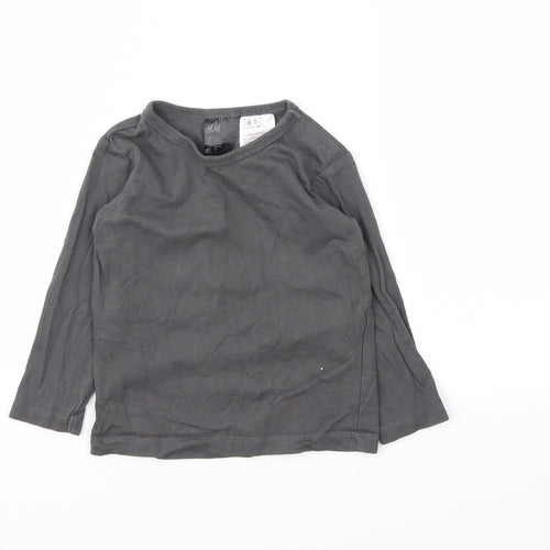 H&M Girls Grey   Basic T-Shirt Size 9-12 Months