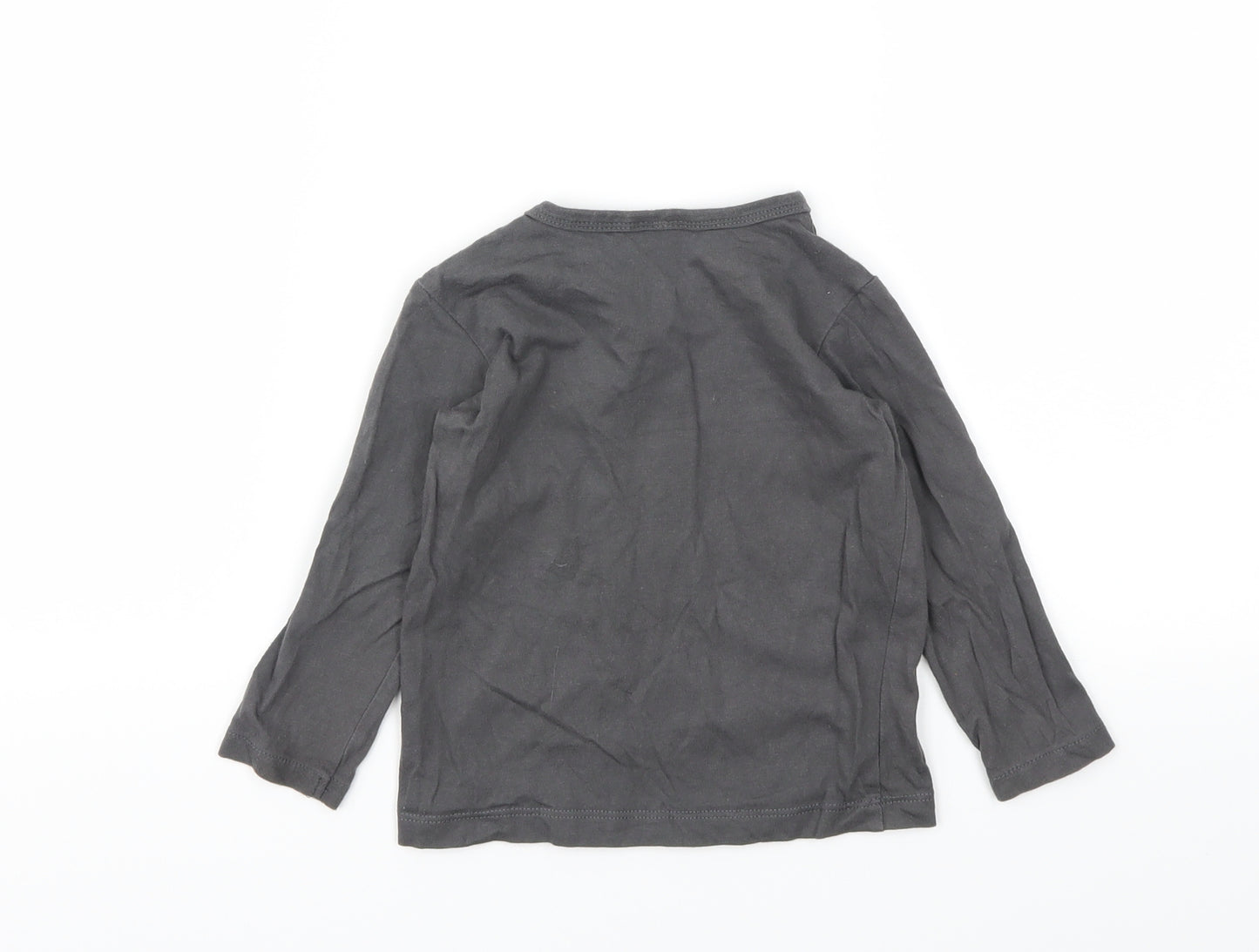 H&M Girls Grey   Basic T-Shirt Size 9-12 Months