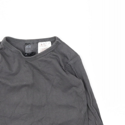 H&M Girls Grey   Basic T-Shirt Size 9-12 Months