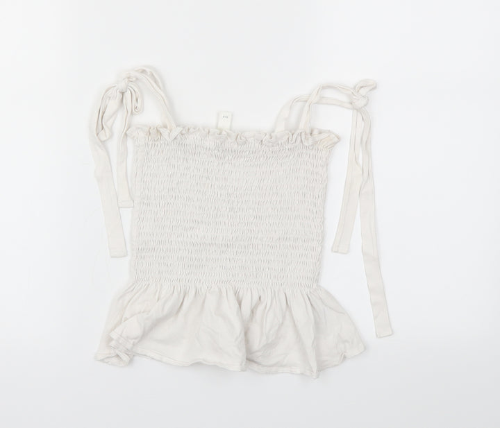 H&M Womens White Basic T-Shirt Size XS