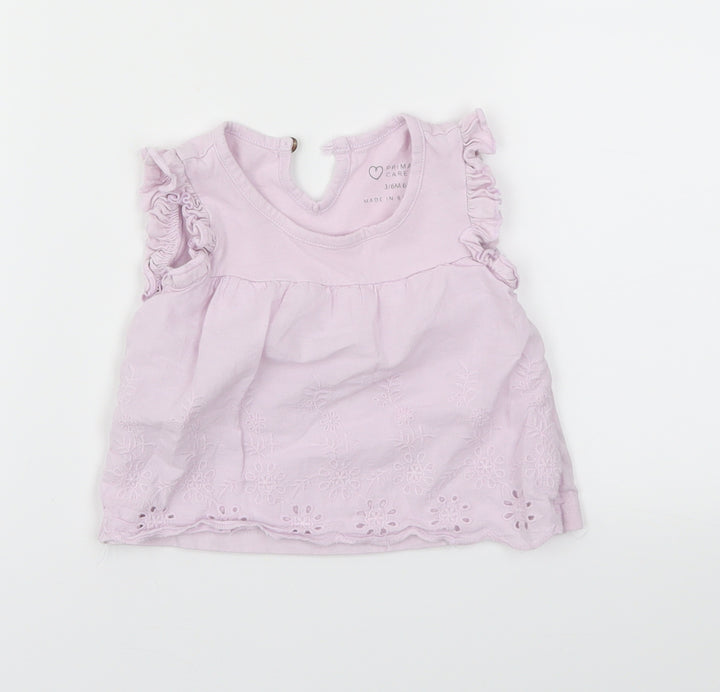 Primark Girls Purple   Basic T-Shirt Size 3-6 Months
