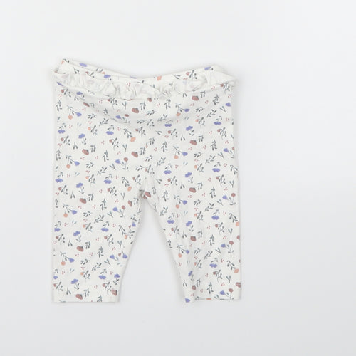Matalan Girls Grey Floral  Capri Trousers Size 0-3 Months