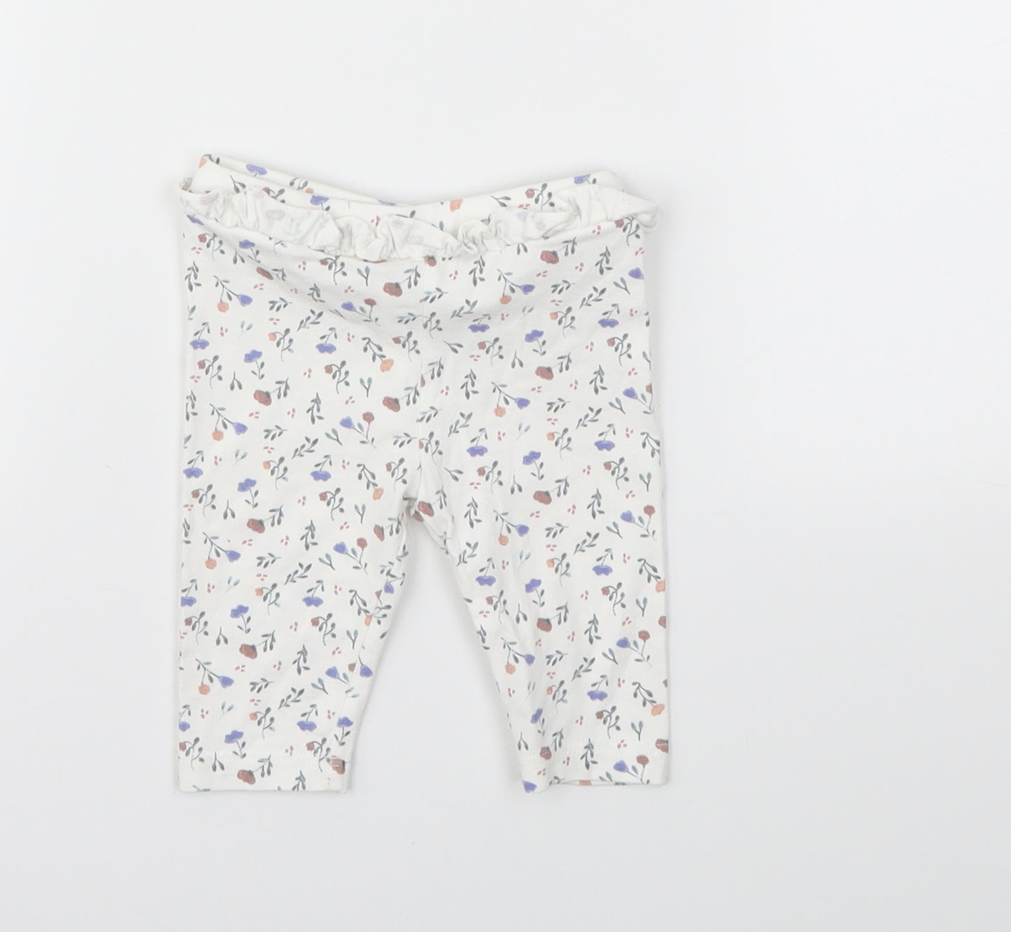Matalan Girls Grey Floral  Capri Trousers Size 0-3 Months